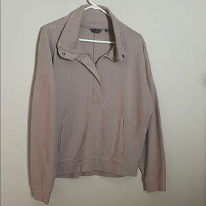 Danskin Taupe Pullover 1/2 Zip with Handwarmer Pocket